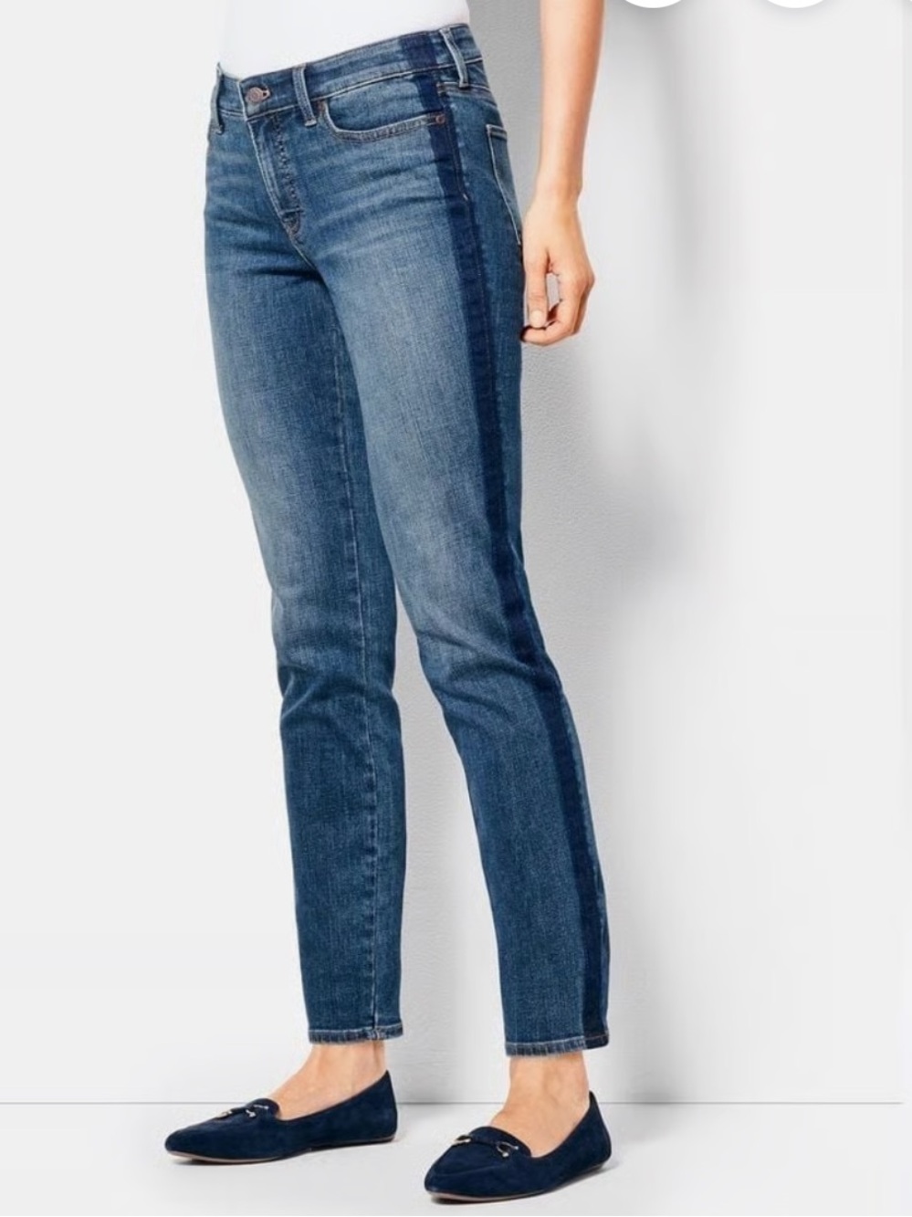 NWT Talbots Slim Ankle Jeans Shadow Side Stripe in Panama Wash Size 16W